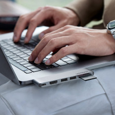 Hub MacBook Air Pro 2x USB-C HDMI 2x USB 3.0 SD TF PD Grey Grey