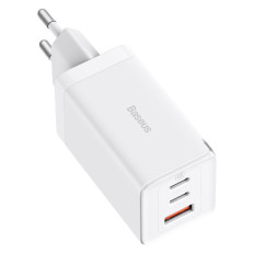 Snabb GAN 2X USB-C USB 65W Nätverksladdare + USB-C Vitkabel