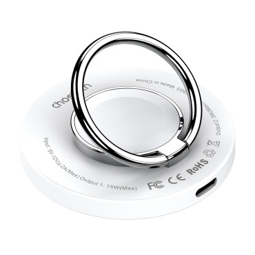 Induktionslastare för iPhone Magsafe med ett 15W vitt handtag