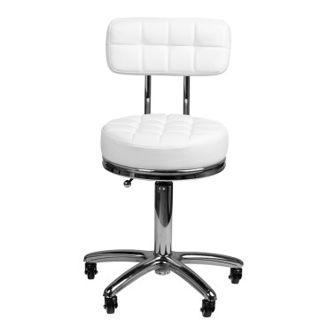 Taburete cosmético am-877 blanco — vista frontal