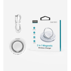 Induktionslastare för iPhone Magsafe med ett 15W vitt handtag