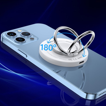 Induktionslastare för iPhone Magsafe med ett 15W vitt handtag