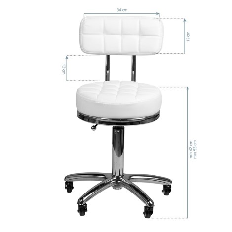 Cosmetic stool am-877 white — front view