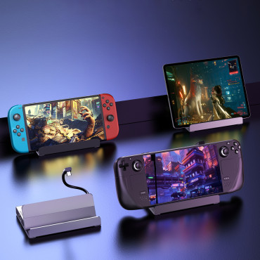 Προσαρμογέας HUB για ατμού Deck USB-C USB-A HDMI RJ45 PD γκρι