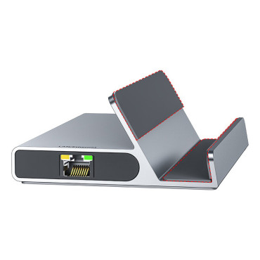 HUB adapteris tvaika klāja USB-C USB-A HDMI RJ45 PD Gray