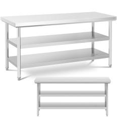 Tabelle. Arbeitsplatte. Zentraler Stahl. Stahl 2 Regale 180 x 60 cm