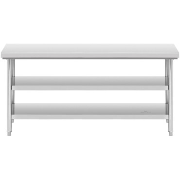 Mesa. Bancada. Aço central. Aço 2 prateleiras 180 x 60 cm