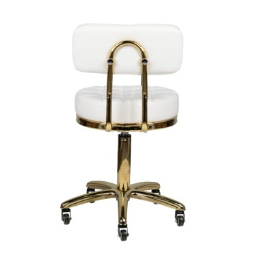 Cosmetic Stool Gold AM-961 valkoinen — takaosa