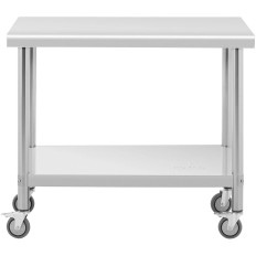 Table Worktop CENTRAL STEEL STEEL ON RAWS WITH A BELT 100 X 60 CM