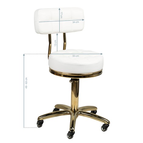 Sgabello Cosmetico Gold AM-961 Bianco — vista frontale