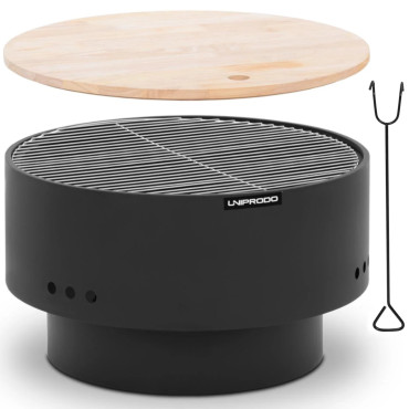 Sodo židinio grilis 3in1 metalo stalas 60 x 60 x 36 cm