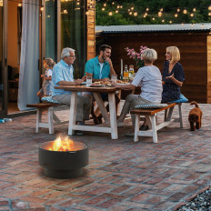 Garten Herdgrill 3in1 Metalltisch 60 x 60 x 36 cm