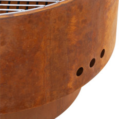 Garden furnace with grate and funeral 60 x 60 x 34.5 cm - Rust effect