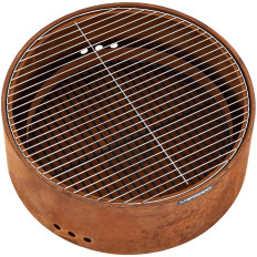 Hageovn med rist og begravelse 60 x 60 x 34,5 cm - Rust effekt
