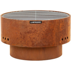 Garden furnace with grate and funeral 60 x 60 x 34.5 cm - Rust effect