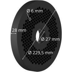 Matrix cedilo za pelete WIE-2000 Yearders 229,5 mm x 28 mm 6 mm lukenj
