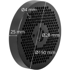 Matrix cedilo za pelete WIE-PM-2500 poroke 150 mm x 25 mm 4 mm luknje