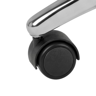 Sgabello cosmetico AM-302 grigio — primo piano delle ruote