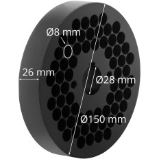 Matrix sítko pro pelety WIE-PM-2500 WEDDERS 150 mm x 25 mm 8 mm otvory