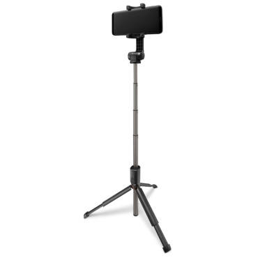 2 IN1 Teleskopiska pinnar Selfie Stick med fjärrkontroll och med stativ för svart telefonstativ