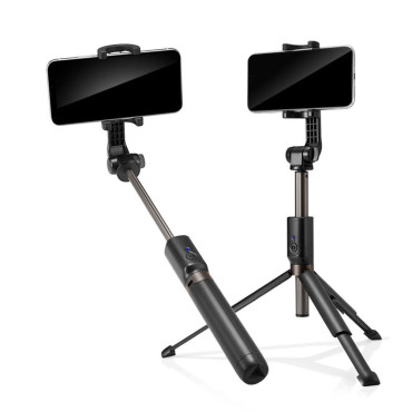 2 in1 varas telescópicas selfie vara com controle remoto e com suporte para suporte de telefone preto