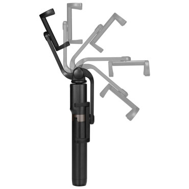 2 In1 Teleskopické tyčinky Selfie Stick s diaľkovým ovládaním as stojanom pre čierny telefón