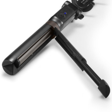 2 IN1 Teleskopiska pinnar Selfie Stick med fjärrkontroll och med stativ för svart telefonstativ