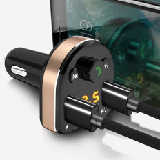 Transporteur FM Chargeur de voiture Bluetooth MP3 2x USB noir