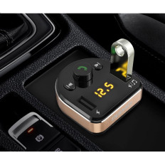 Transmiter FM MP3 Bluetooth ładowarka samochodowa 2x USB czarny