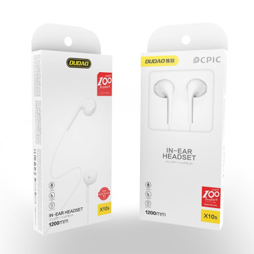 Fone de ouvido x10s com fio mini fones de ouvido 3.5mm Branco