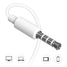 Hodetelefoner X10S Wired Mini Jack Hodetelefoner 3.5mm Hvit