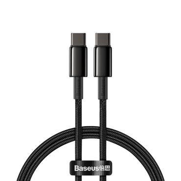 Kabel USB-C-kabel Hurtig lasting Strømlevering PD QC 100W 5A 1M SVART