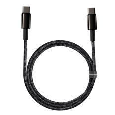Kabel USB-C Kabel Fast Laddar strömförsäljning PD QC 100W 5A 1M Svart