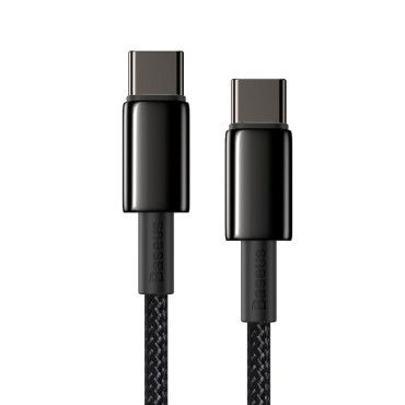 Kabelis USB-C kabelis Greitas Įkeliama Maitinimo pristatymas PD QC 100W 5A 1m juoda