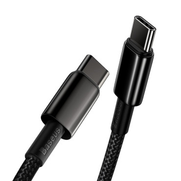 Kabel USB-C Kabel Fast Laddar strömförsäljning PD QC 100W 5A 1M Svart