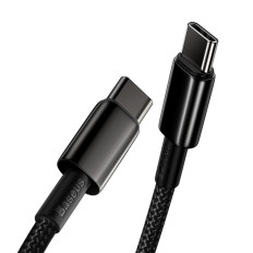 Kabel-USB-C-Kabel Schnelllackierungsleistung PD QC 100W 5A 1M schwarz