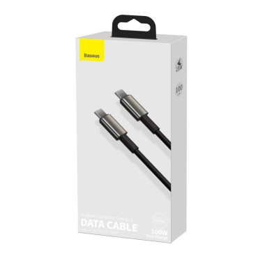 Kabel USB-C-kabel Hurtig lasting Strømlevering PD QC 100W 5A 1M SVART