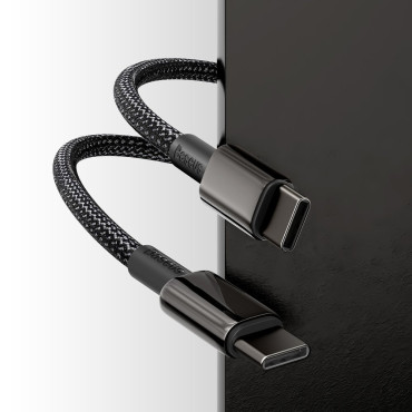 Καλώδιο USB-C Καλώδιο γρήγορη φόρτωση ισχύος PD QC 100W 5A 1M μαύρο