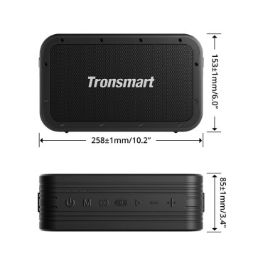 2in1 Trådlös Bluetooth-högtalare Max 80W med Powerbank Black