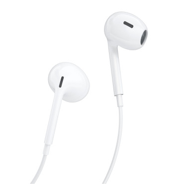 Wired hörlurar med en minijackkontakt 3.5mm Vit