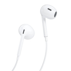 Wired hörlurar med en minijackkontakt 3.5mm Vit