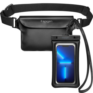 2in1 Conjunto de Sachê Renal à Prova D 'Água 22x15cm + Caixa de Telefone Preto