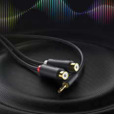 Adaptér káblovej šnúry 3.5mm Muž - 2x Žena RCA 0.25m sivá