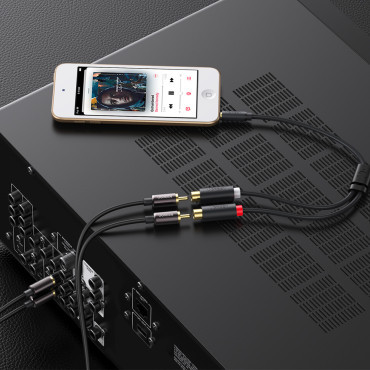 Adaptér káblovej šnúry 3.5mm Muž - 2x Žena RCA 0.25m sivá