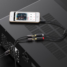 Adaptér káblovej šnúry 3.5mm Muž - 2x Žena RCA 0.25m sivá