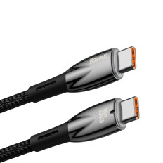 Cable elástico duradero para carga rápida USB-C 100W 1M negro