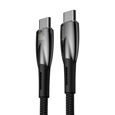 Izturīgs elastīgs kabelis ātrai ielādēšanai USB-C 100W 1m melns