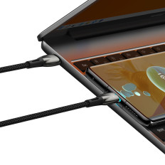 Izturīgs elastīgs kabelis ātrai ielādēšanai USB-C 100W 1m melns