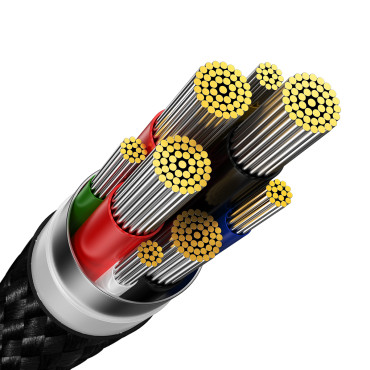 Cable elástico duradero para carga rápida USB-C 100W 1M negro