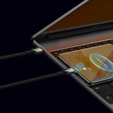 Izturīgs elastīgs kabelis ātrai ielādēšanai USB-C 100W 1m melns